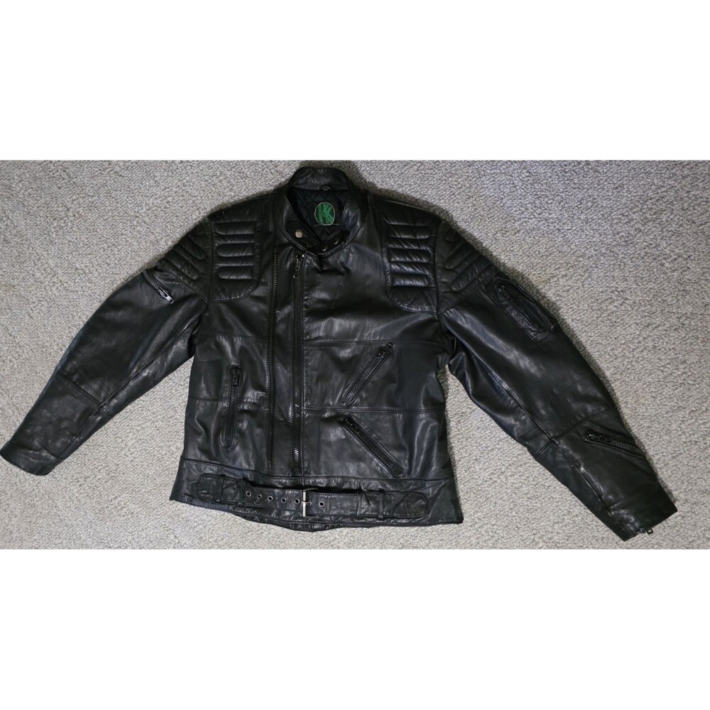Vintage KK Korean Leather Jacket, Model 38363, Size Large